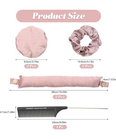 Scettar 2 Pairs Heatless Hair Curlers Heatless Curlers Headband Bun Bons Satin Heatless Curls Set Heatless Curling Rod Heatless Curling Set For Sleeping Overnight Lazy Curlers DIY Hair Styling Tools pink - Buy Online on GoSupps.com