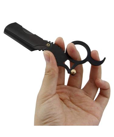 M/E Barber Razor - Professional Straight Edge Razor for Men | Govert Razor with Finger Grip & Safety Design - Ideal for Shaving Without Blade - Buy Online on GoSupps.com