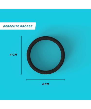 Levani 50s Hair Tie Set | High-Quality Cotton Rubber Bands for Men & Women | 50 Pieces Black 4 cm | Durable & Stylish Hair Accessories - Buy Online on GoSupps.com