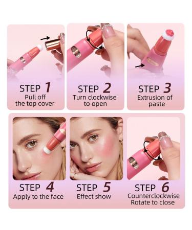 SWETIYOU Blush Beauty Wand - Liquid Blush with Cushion Applicator for Natural Dewy Finish - Long-Wearing Lightweight Blendable Rouge Stick (Orange Pink) - Buy Online on GoSupps.com