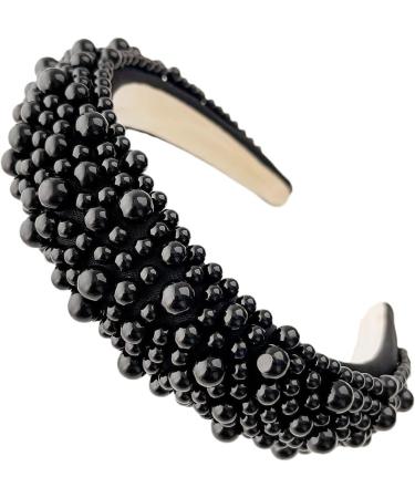TRIXES Black Beaded Headband - Women's Fashion Accessory - Pearl Beaded - Buy Online on GoSupps.com