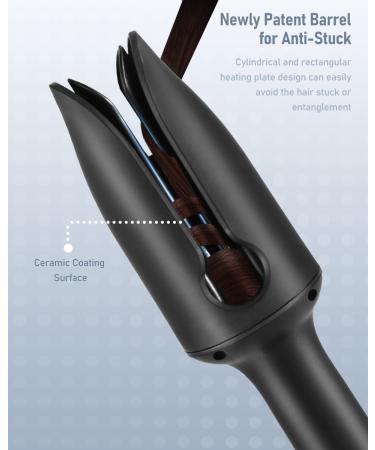 TOSAGE Auto Hair Curler - Ceramic Rotating Curler Wand with Anti-Stuck Barrel, LCD Display & Dual Voltage - Black - Buy Online on GoSupps.com