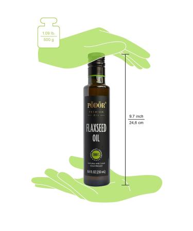 PDR Premium Flaxseed Oil - 8.4 fl. Oz. | Cold-Pressed, 100% Natural, Unrefined, Vegan | Glass Bottle, Gluten-Free, Non-GMO - Buy Online on GoSupps.com