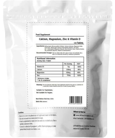 Zinc Calcium Magnesium & Vitamin D Osteo Complex Supplement - 120 Tablets, Orange - Supports Bone, Teeth, Muscle, Immune Health - Buy Online on GoSupps.com