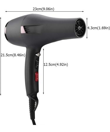 2000W Hair Dryer Hot and Cold Blow Dryer Hair Styling Dryer Adjustable 5 Temperature Files Hair Styling Tool with 2 Nozzle for Home and Salon(US Plug) - Buy Online on GoSupps.com