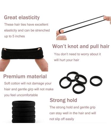 Buy Seamless Hair Ties for Women Men Girls & Kids - No Damage Rubber Bands for Thick & Curly Hair - 100 Count Brown Ponytail Holders - Buy Online on GoSupps.com