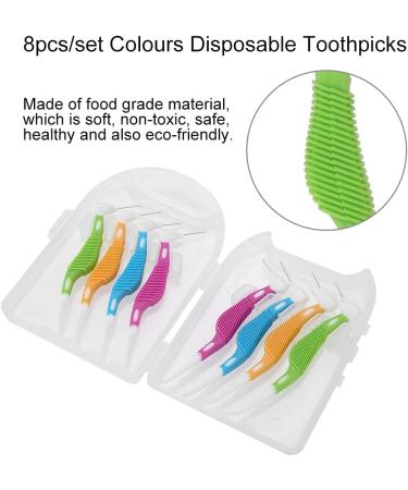 Verdant Touch Dental Care: Disposable Toothpicks & Interdental Brushes (8pcs) - Soft Colors Teeth Storage Box & Dentures Case - Buy Online on GoSupps.com