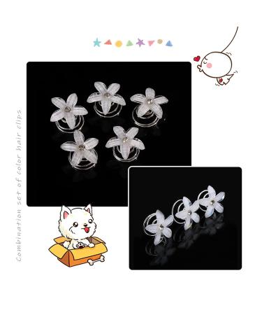 12 Pieces White Flower Bridal Hair Accessories | Elegant Hair Spirals & Spiders for Weddings Proms & Parties - Buy Online on GoSupps.com