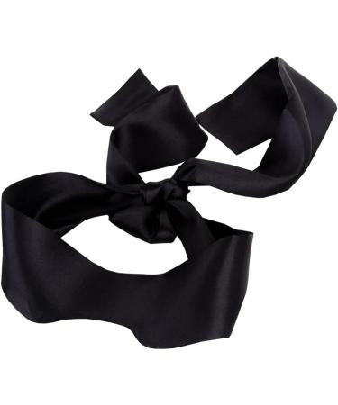 Soft Silk Satin Eye Mask - Comfortable Adjustable Blindfold for Sleep & Travel | 2pcs Black - Buy Online on GoSupps.com