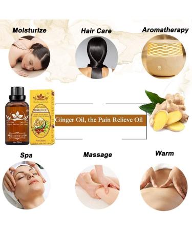 Ginger Oil Lymphatic Drainage Massage (5 Pack) - 100% Natural Plant Aroma Oil for Belly Drainage - Arnica & Grapeseed Massage Oil - Buy Online on GoSupps.com
