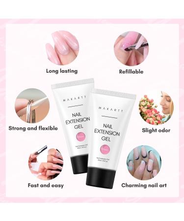 Makartt Poly Nail Gel 50ML Builder Gel Extension - White Pink Nude Clear Rosy Cheeky Design - for Technician Starter DIY Salon - Buy Online on GoSupps.com