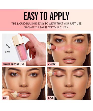 KIMUSE Soft Pink Gel-Cream Blush Trio - Long-Wearing Liquid Blush - Dewy Finish Skin Tint Makeup - 0.42 Fl Oz (Love Pink) - Buy Online on GoSupps.com