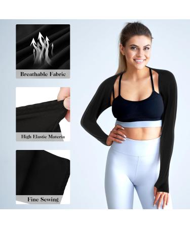 DSLSQD Women's UV Protection Bolero & Cooling Arm Sleeves - Sun Protection Scarf for Outdoor Activities - Black - Buy Online on GoSupps.com