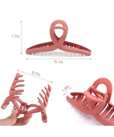 6 Pack Matte Jumbo Claw Clips for Thick & Curly Hair - Extra Large Butterfly Hair Clips for Women - Durable Hair Accessories in Claret - Buy Online on GoSupps.com
