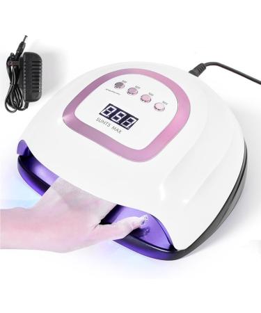 UV LED Nail Lamp 220W Gel Nail Lamps 57 LED Beads Quick-Drying Gel Curing Lamp Nail Dryer for Gel Nails Gel Polish Light for Home Salon with Auto Sensor 4 Timers 10/30/60/99S White