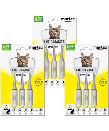 Martec Pet Care Spot On for Cats 9x1ml Sparset |13.5 months protection against mites fleas ticks |On a vegetable basisfrom 4 months |Tick defense |Protection against mites |Flea remedy for cats