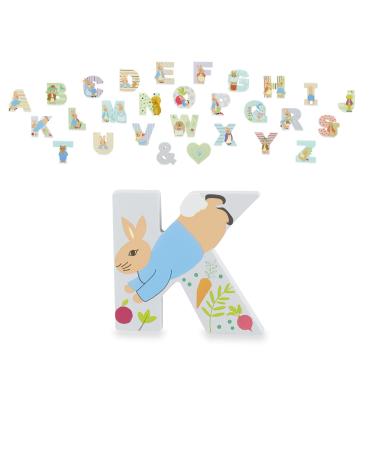 Peter Rabbit Wooden Letters by Orange Tree Toys Letter K with Peter - Alphabet Animal Letter for Personalised Baby Name Toy Box Door Wall Decorations Animals Nursery Decor Boys Girls Bedroom