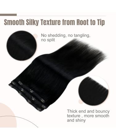 FSHINE Clip In Hair Extensions - Dark Brown 30cm Remy Silky Soft 50g - Jet Black & Brown Variants - Buy Online on GoSupps.com