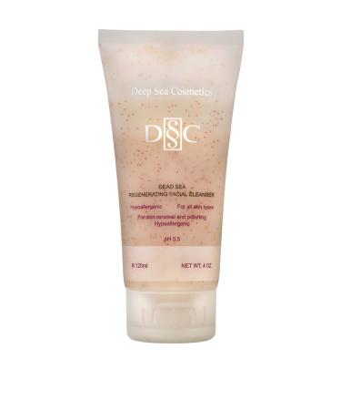 Deep Sea Cosmetics | Dead Sea Regenerating Facial Cleanser | With Dead Sea Water Minerals and Apricot Peeling Particles | pH 5.5 Balanced Hypoallergenic - 4.0 Ounces