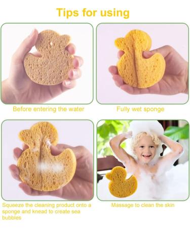 Buy 2-Piece Children's Bath Sponge Set | Cute Cartoon Konjac Baby Shower Sponge - Buy Online on GoSupps.com