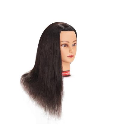 100% Human Hair Training Head 20-22 with Free Clamp - Natural Black | Ideal for Hair Styling Practice - Buy Online on GoSupps.com