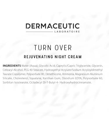 Dermaceutic Turnover - Rejuvenating Night Cream - Anti Aging cream with Glycolic acid - Exfoliating regenerating and age defense face cream - 40ml - Buy Online on GoSupps.com