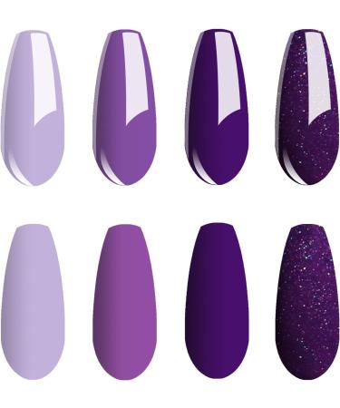 Vishine Purple Gel Nail Polish Kit- 4 Colours Gel Polish Set Grape Purple Glitter Nail Polish Soak Off UV LED Nail Lamp Gel Nail Kit 8ml Nail Art Manicure Salon DIY at Home 4 Colour-C017 - Buy Online on GoSupps.com