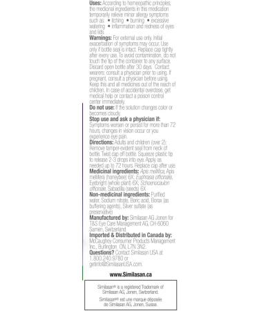 Similasan Allergy Eye Relief 10 ml (Pack of 1) - Buy Online on GoSupps.com