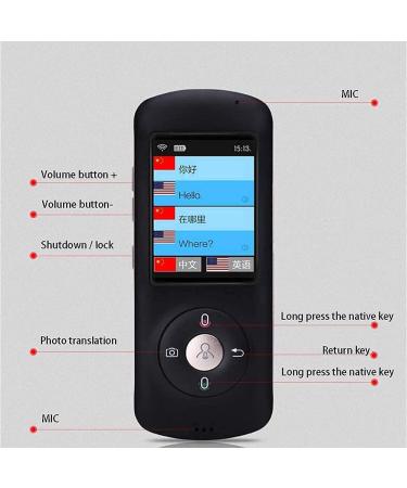 Instant Translator Device Smart Language Translator Device Smart Language Voice 2.4 Inch Touch Screen 28 Languages WiFi Pocket Electronic Translators Learning (White) Elegant Black - Buy Online on GoSupps.com