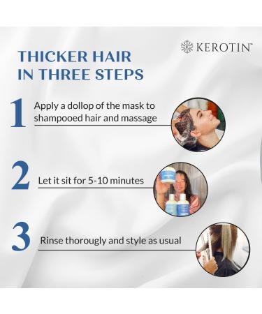Kerotin Collagen Hair Mask Treatment - Restores, Moisturizes, and Repairs Damaged Hair - Keratin Protein Infused for Deep Conditioning - Paraben and Sulfate-Free - Made in the USA - Buy Online on GoSupps.com