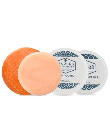 Naples Soap Company Solid Shampoo & Conditioner Bar Set Free of Parabens Pthalates Handmade pH Balanced Hydrating Haircare Safe & Effective for All Hair Types Lasts 50-75 Uses Florida Fresh