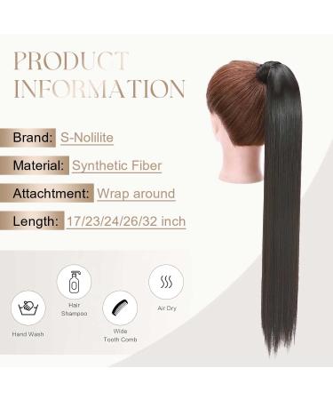 Natural Black S-Noilite Clip-in Hair Extensions | 66cm Ponytail Wrap | Realistic Braided Look in Various Colors - International Shipping - Buy Online on GoSupps.com