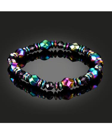 Handmade Stretch Magnetic Hematite Bracelet Health Care Bangle Braclet Unisex for Men Women - Buy Online on GoSupps.com