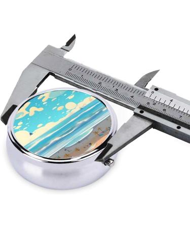 Beach Cartoon Round Pill Box | 3-Compartment Travel Organizer | Portable Pill Box for Travel - Buy Online on GoSupps.com
