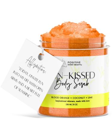 Aromatherapy Body Scrub for Glowing Skin Exfoliating Sugar and Soothing Extracts to Nourish Dull Skin 8oz (Orange)