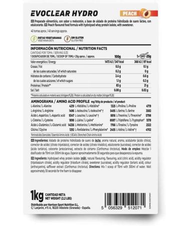  HSN HSN Evoclear Hydro Clear Whey | Peach Flavor 1 kg 40 servings | Hydrolyzed Whey Protein | Refreshing Juice-Type Protein | Non-GMO Vegetarian Gluten-Free & Soy-Free - Buy Online on GoSupps.com