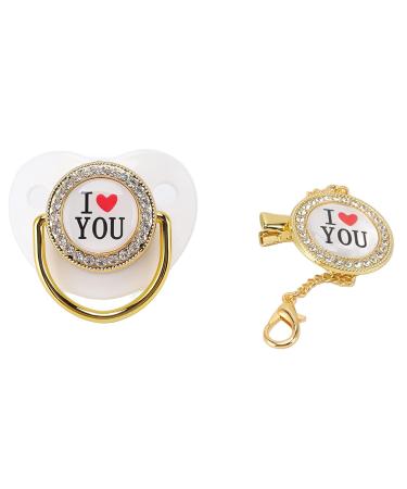 Shop Silicone Baby Pacifier | Bling Infant Dummy with Chain Clip for Newborns - International Shipping Available - Buy Online on GoSupps.com