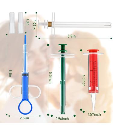 4-Piece Pet Pill Shooter Syringe Dispenser Set for Cats Dogs - Safe Reusable Medical Feeding Tool in Blue, Green, Red & White - Buy Online on GoSupps.com