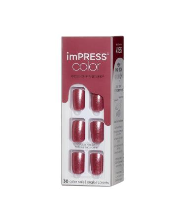 KISS imPRESS Color Press-On Nails Gel Nail Kit - Peanut Pink, Short Length, PureFit Technology - Polish-Free Manicure Set with Prep Pad, Mini Nail File, Cuticle Stick, 30 Fake Nails - Buy Online on GoSupps.com