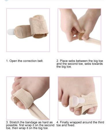 2pcs Bunion Corrector Gel Cloth Braces - Hallux Valgus Pain Relief Toe Separator for Men & Women - Buy Online on GoSupps.com