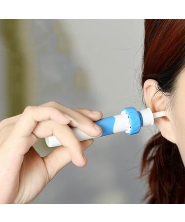 Hiborth Ear Wax Remover Cordless Labor-Saving Plastic Electric Safe Ear Wax Pick Cleaner with Soft Heads Set for Home Ear Wax Cleaner Shipped from US