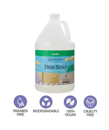 Ginger Lily Farms Botanicals Basil Scented Dish Soap 1 Gallon Refill | Concentrated Formula for Maximum Grease Cleaning Power | Cruelty-Free | 128 Fl Oz Pack of 1 - Buy Online on GoSupps.com