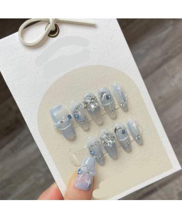 Handmade Wearing Nail Long Heavy Industry Nail Patch Detachable False Nails 10pcs(4 Xs)