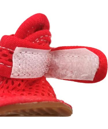 GabeFish Small Dog Summer Mesh Sandal Shoes | Breathable Paw Protectors for Puppy Cats | Size 3, Red - Buy Online on GoSupps.com
