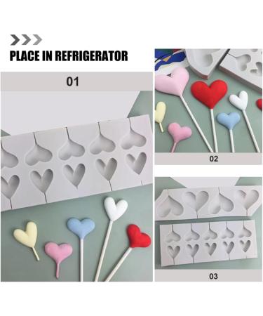 Alipis 2pcs Heart Shaped Silicone Mold Heart Lollipop Candy Molds Silicone Chocolate Molds Hard Candy Sucker Mold Heart Lollipop Molds Decor Clay Kitchen Supplies Silica Gel White Jelly - Buy Online on GoSupps.com
