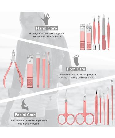 Manicure Set Professional Pedicure Nail Clippers Kit - 18 pcs Nail Care Tools - Grooming Kit with Luxurious Upgraded Travel Case (Beige/Pink) - Buy Online on GoSupps.com