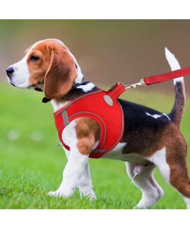 Joyal Reflective Soft Padded Dog Harness - Air-Mesh Breathable for Medium to XL Dogs Red (55-61cm) - Buy Online on GoSupps.com