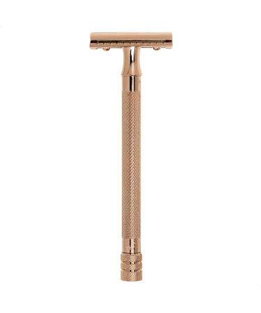 Merkur Razier 24g |Unisex Razor Hobel PVD Gold |Three -part razor in PVD rose gold with a straight cut |Closed comb |Ideal for wet shaving |Brass handle |Made in Germany ... - Buy Online on GoSupps.com