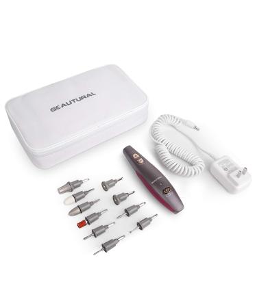 BEAUTURAL Professional Manicure and Pedicure Kit - 10-Piece Attachments, 20 Sanding Bands - Powerful Nail Drill Kit (Gray) - Buy Online on GoSupps.com