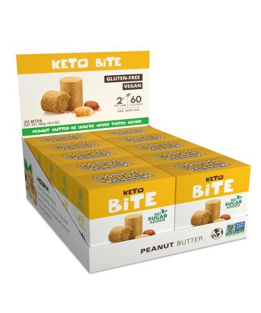 Pasokin Keto Bite Peanut Butter  Healthy Snacks with Zero Sugar Added I Low Carb Gluten-Free, Vegan, Plant-Based Protein, Dairy-Free Energy Bites  Keto Snacks (Peanut Butter)